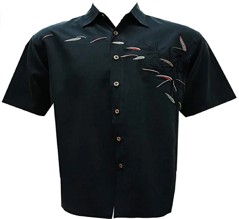 Bamboo Cay Mens Bamboos On The Loose Tropical Shirt Fashionable Cuffed Short Sleeve