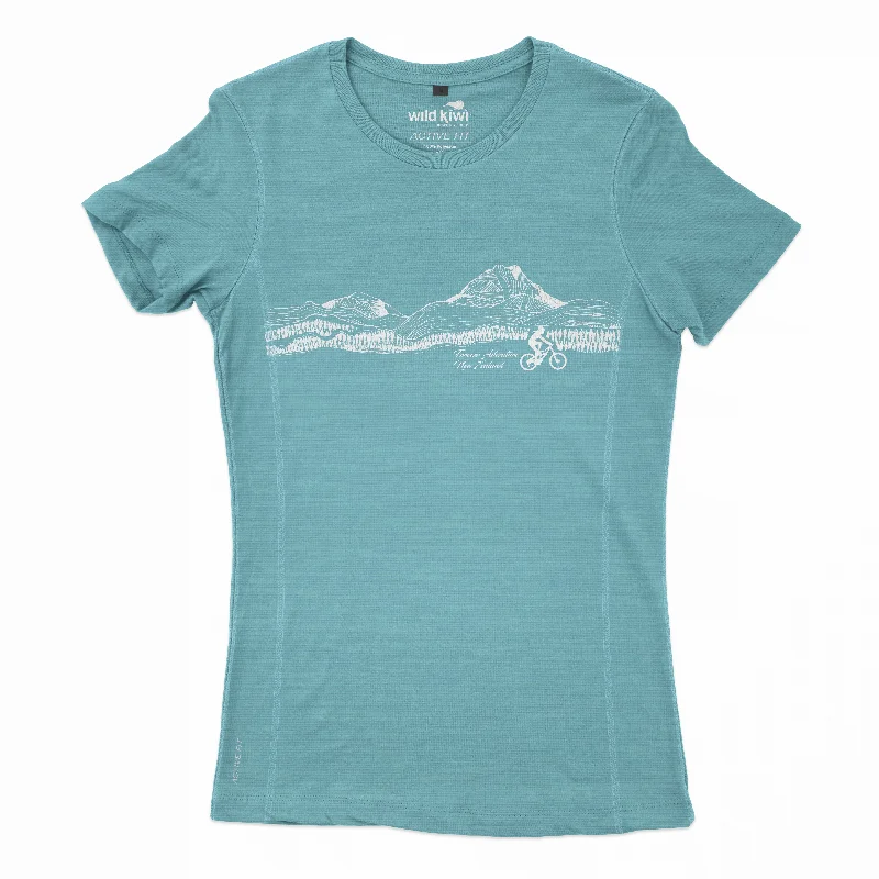 Womens Active Fit NZ T Shirt - Mountains Comfortable Flowing Short Sleeve