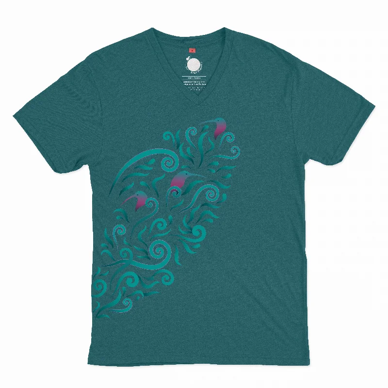 Womens New Zealand T Shirt - Filigree Kiwi Comfortable Summer Short Shirt