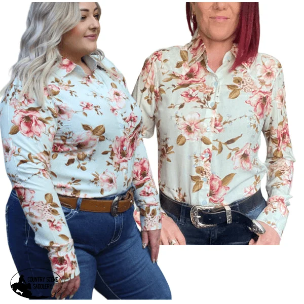 L1444 - Anna Ladies Western Shirt Casual Button-Down Short Shirt