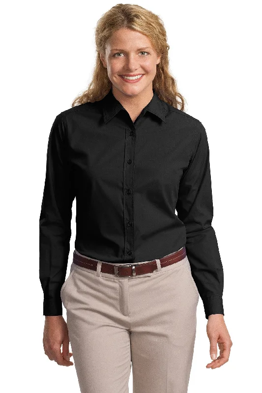 Port Authority® Ladies Long Sleeve Easy Care, Soil Resistant Shirt.  L607 Cozy Loose Fit Short Sleeve