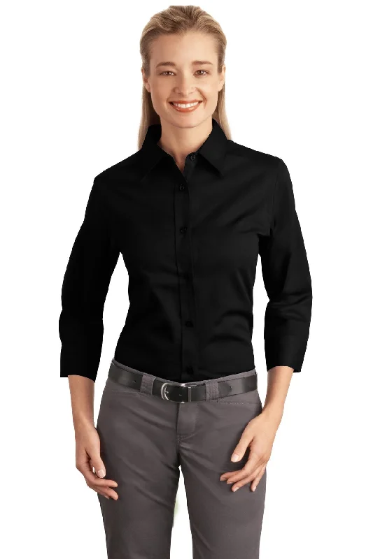 Port Authority® Ladies 3/4-Sleeve Easy Care Shirt. L612 Casual Button-Up Short Tee