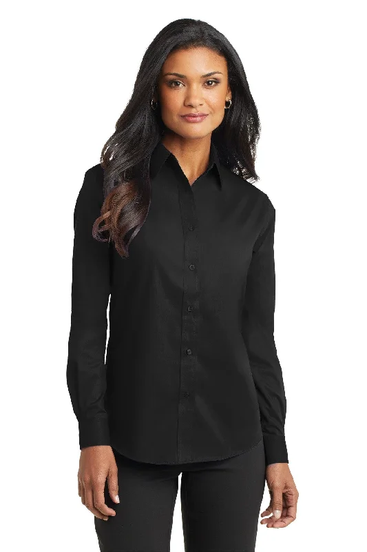 Port Authority® Ladies Long Sleeve Value Poplin Shirt. L632 Cozy Summer Short Shirt