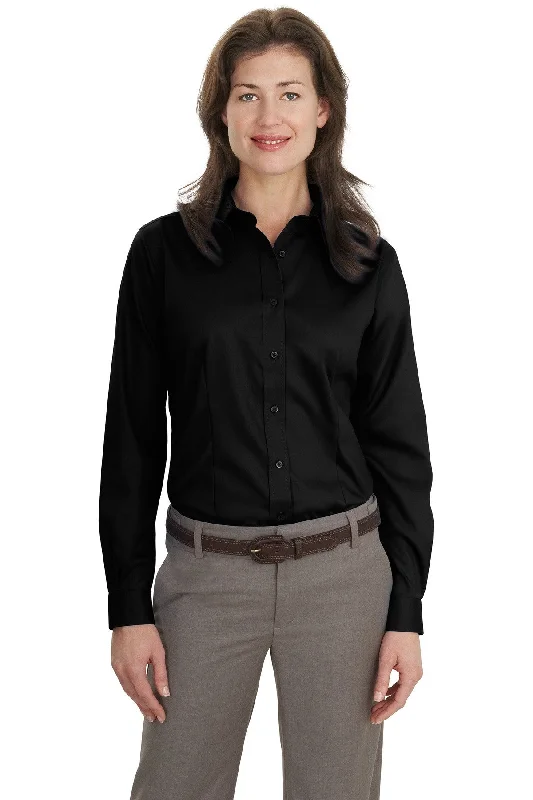 Port Authority® Ladies Long Sleeve Non-Iron Twill Shirt.  L638 Casual Short Sleeve Top