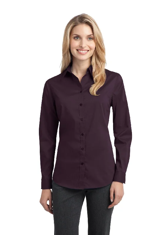 Port Authority® Ladies Stretch Poplin Shirt. L646 Comfortable Summer Short Shirt