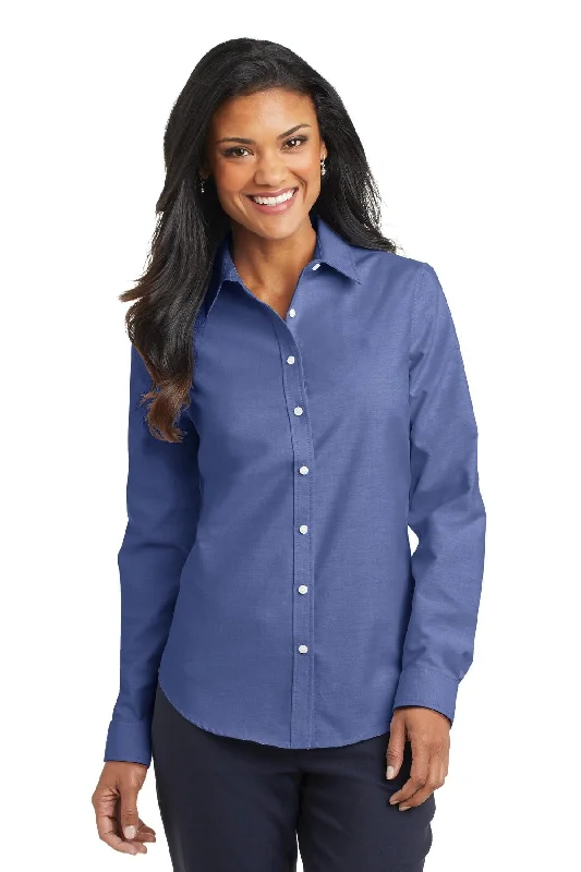 Port Authority® Ladies SuperPro Oxford Shirt. L658" Soft Flowing Short Shirt