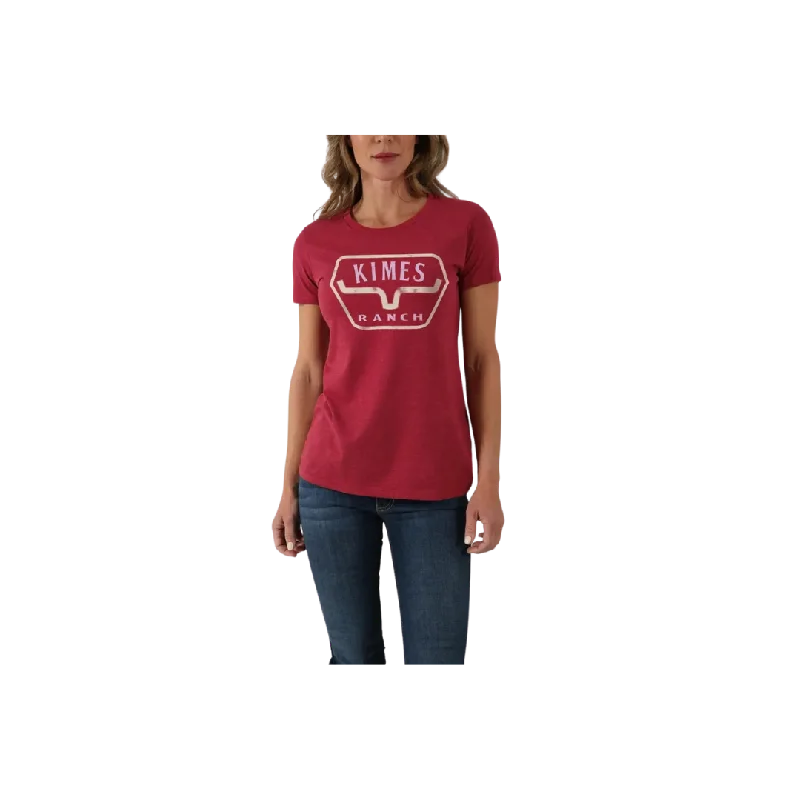 Kimes Ranch Women's Distance Cardinal Tee Shirt Stylish Short Sleeve Top