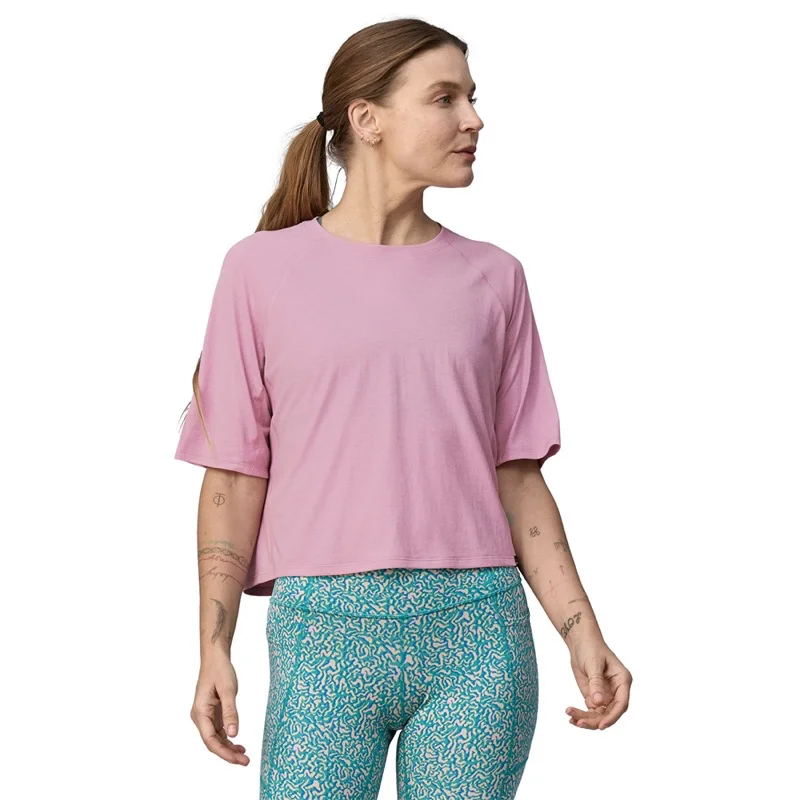 Patagonia Ws Cap Cool Trail Cropped Shirt - 24475 Relaxed Fit Short Blouse