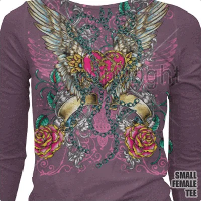 Sublimation (Winged Heart) T Shirt Stylish Round Neck Shirt