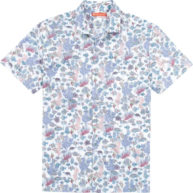 Tori Richard Aquaculture Short Sleeve Hawaiian Shirt Comfortable Pocket Short Shirt