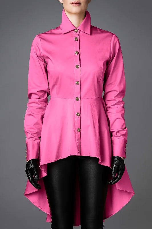 Women's Cotton Shirt - Balance Pink Relaxed Cotton Short Shirt