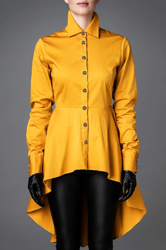 Women's Cotton Shirt - Balance Yellow Soft Cotton Short Tee