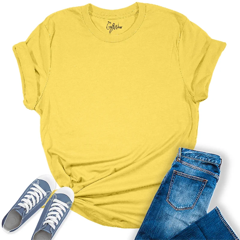 Womens Maize Yellow T Shirts Premium Casual Short Sleeve Shirts Oversized Tops Comfortable Pocket Short Shirt