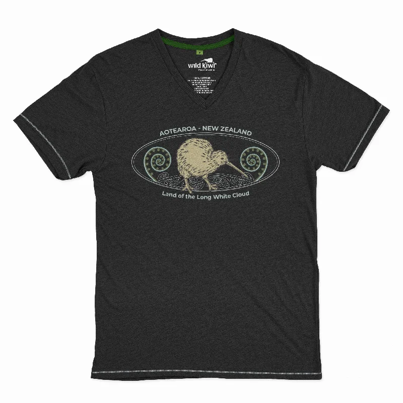 Womens New Zealand T Shirt - Kiwi Koru Chic Button-Up Short Shirt