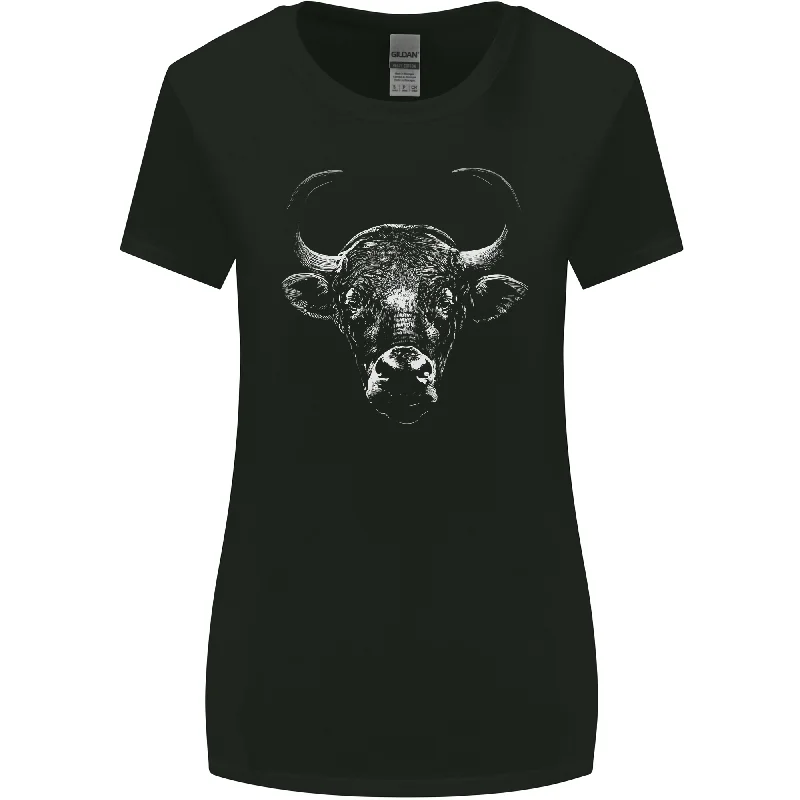 A Wild Bull Womens Wider Cut T-Shirt Ribbed T-Shirt High Neck Heavyweight