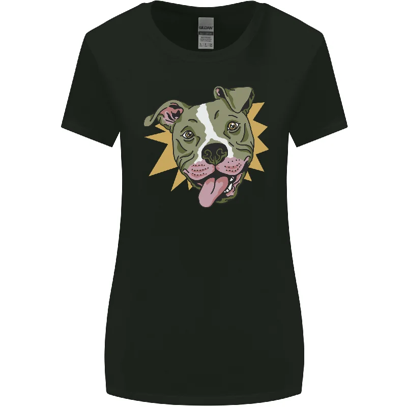 A Yampy Pitbull Dog Womens Wider Cut T-Shirt Layered Multi-layer Single Layer