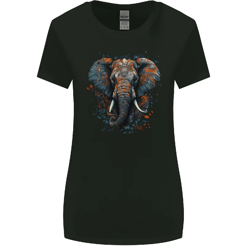 Abstract Elephant Womens Wider Cut T-Shirt Elegant Classic Vintage