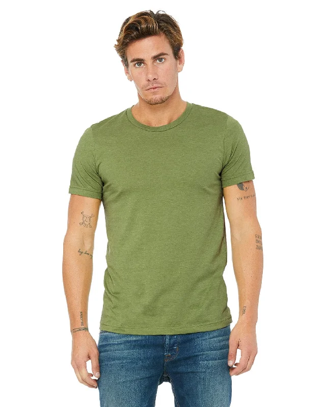 Bella+Canvas Unisex Heather CVC T-Shirt | Heather Green Chenille Blend Fleece Blend Nylon Blend