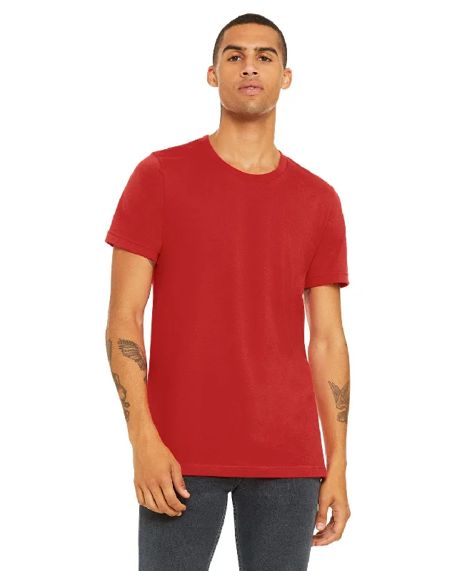 Bella+Canvas Unisex T-Shirt | Red Collared Crew Neck Turtle Neck