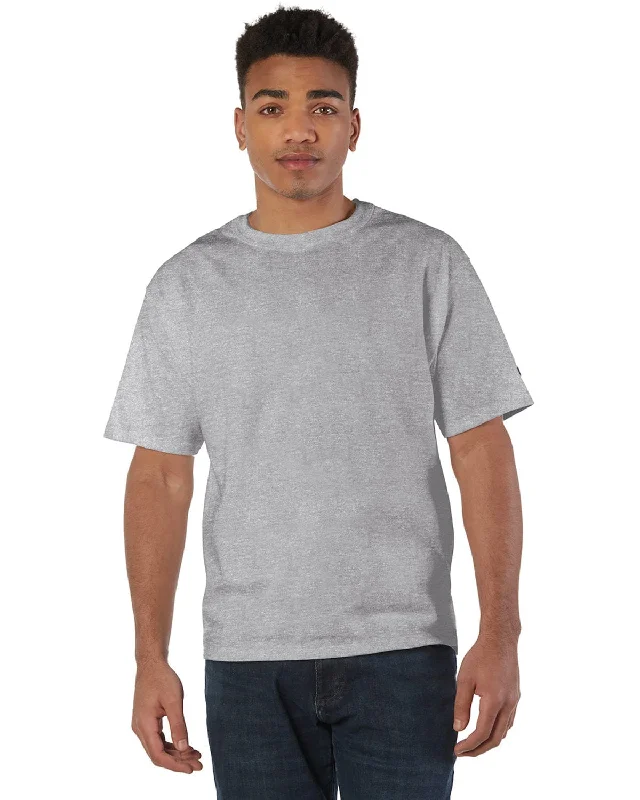 Champion Heritage Jersey Heavyweight T-Shirt | Oxford Gray Polka Dot Checkered Tartan