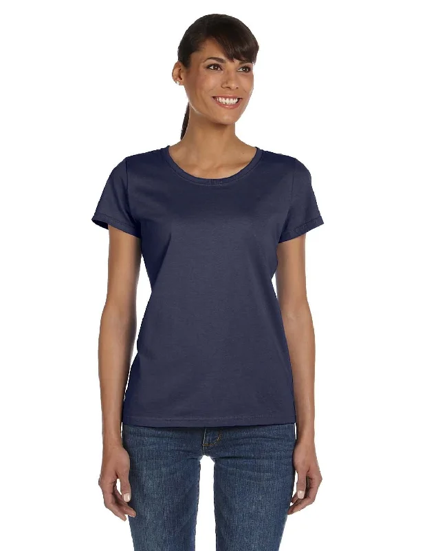 Fruit of the Loom Ladies Heavy Cotton T-Shirt | J Navy Chenille Blend Fleece Blend Nylon Blend