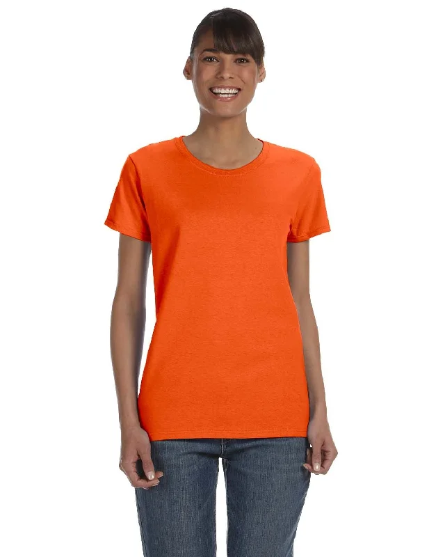 Gildan Ladies Lightweight 100% Cotton T-Shirt | Orange Lace Blend Ribbed Blend Corduroy Blend