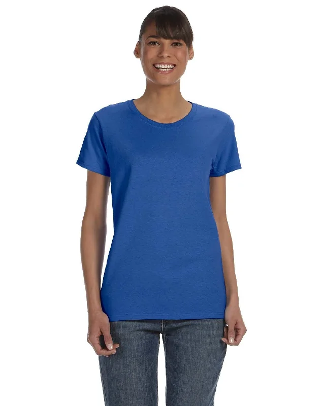 Gildan Ladies Lightweight 100% Cotton T-Shirt | Royal Graphic T-Shirt Round Neck Polyester