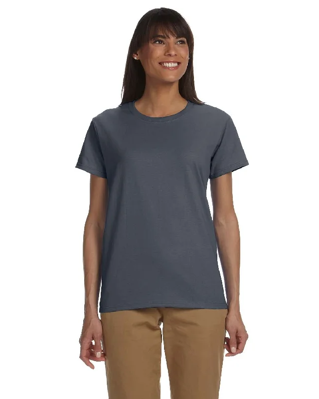 Gildan Ladies Ultra Cotton Heavyweight T-Shirt | Dark Heather Welt Pockets Slit Pockets Flap Pockets