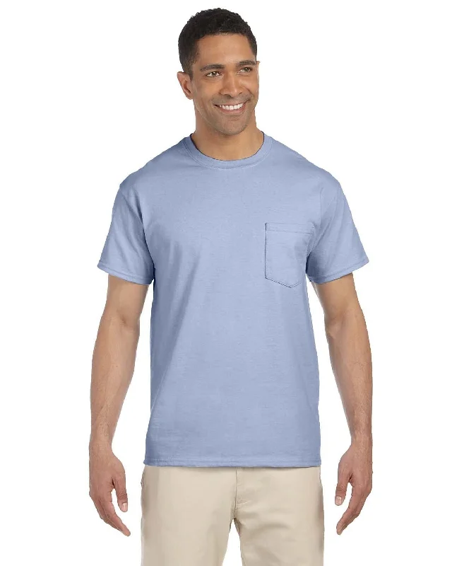 Gildan Ultra Cotton Pocket T-Shirt | Light Blue Fleece Fabric Down Fabric Feather Fabric