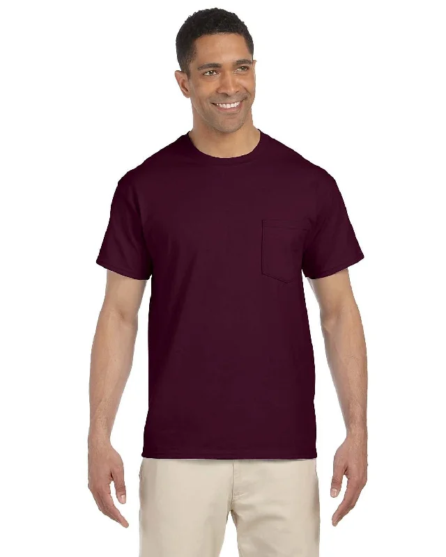 Gildan Ultra Cotton Pocket T-Shirt | Maroon Lace Blend Ribbed Blend Corduroy Blend