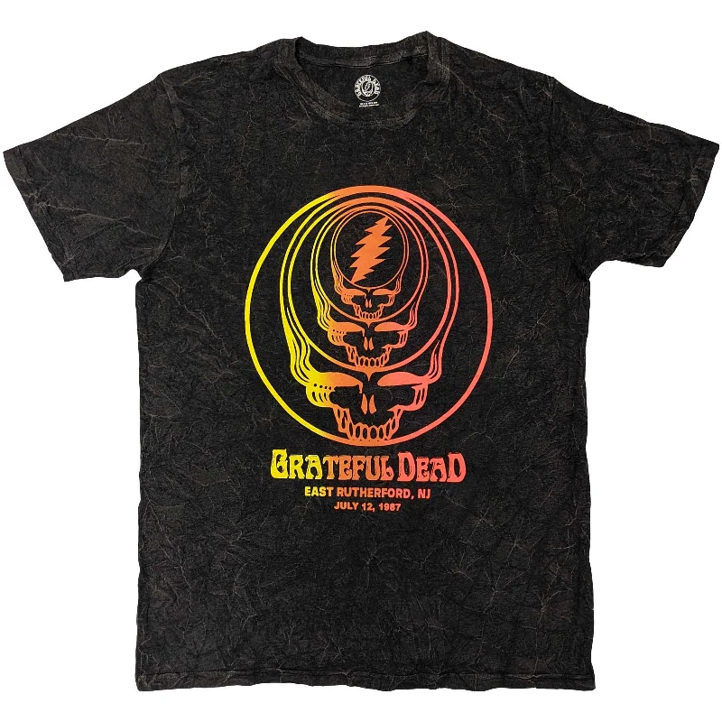 Grateful Dead | Official Band T-Shirt | Concentric Skulls (Wash Collection) Polka Dot Checkered Tartan