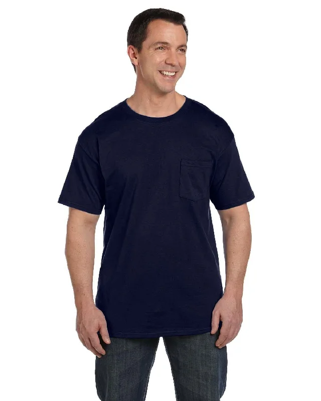 Hanes Beefy-T Pocket T-Shirt | Navy Casual Formal Business