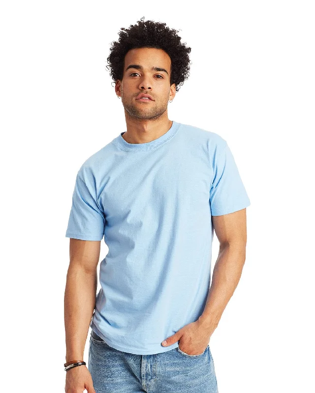 Hanes Beefy-T T-Shirt | Light Blue Chenille Blend Fleece Blend Nylon Blend