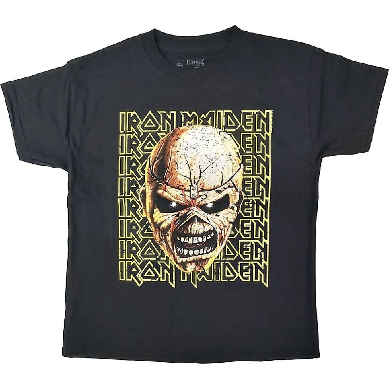 Iron Maiden Kids T-Shirt: Big Trooper Head Terry Blend Velvet Blend Canvas Blend