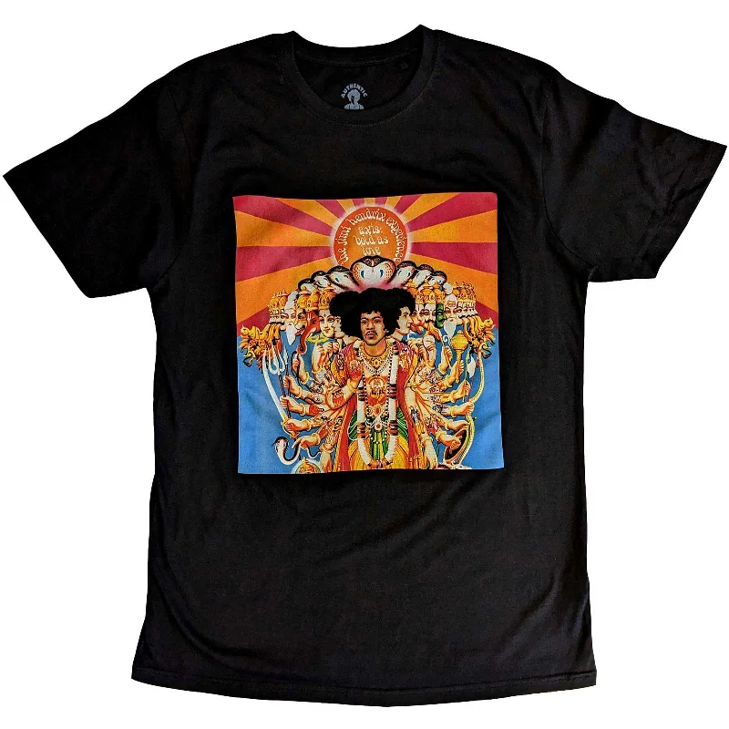 Jimi Hendrix | Official Band T-Shirt | Axis (black) Basic T-Shirt Crew Neck Short Sleeve