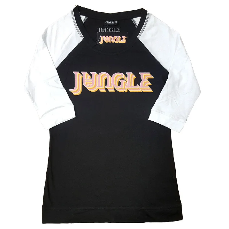 Jungle Ladies Raglan T-Shirt: Colour Logo Graphic T-Shirt Round Neck Polyester