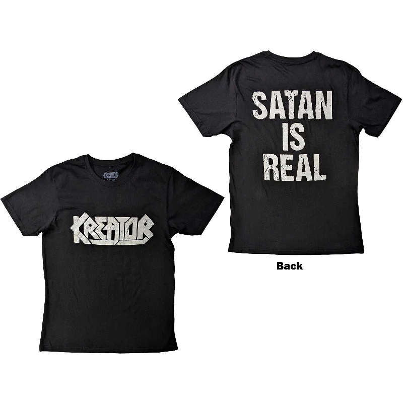 Kreator | Official Band T-Shirt | Satan Is Real (Back Print) Chenille Blend Fleece Blend Nylon Blend