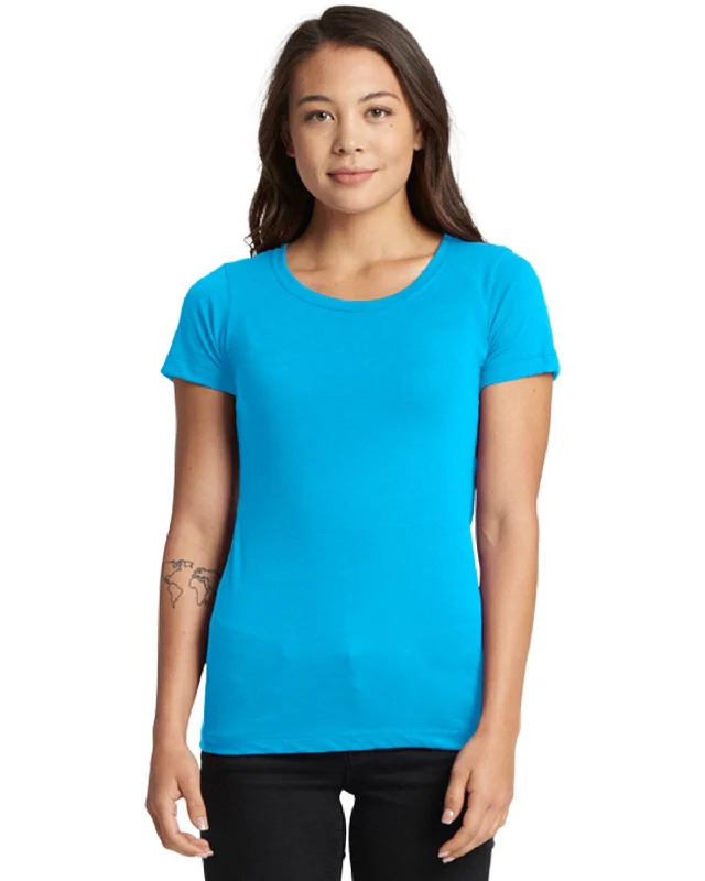 Next Level Ladies Ideal Short Sleeve Crew Tee | Turquoise V-Neck T-Shirt Long Sleeve Cotton