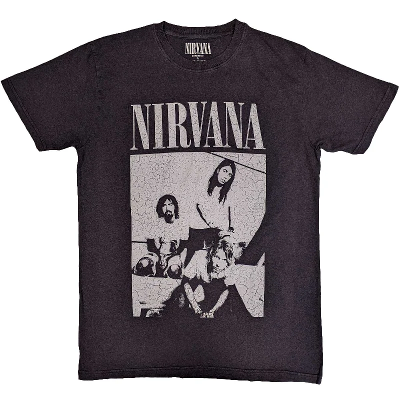 Nirvana | Official Band T-Shirt | Sitting (Distressed) Solid Color Striped Floral