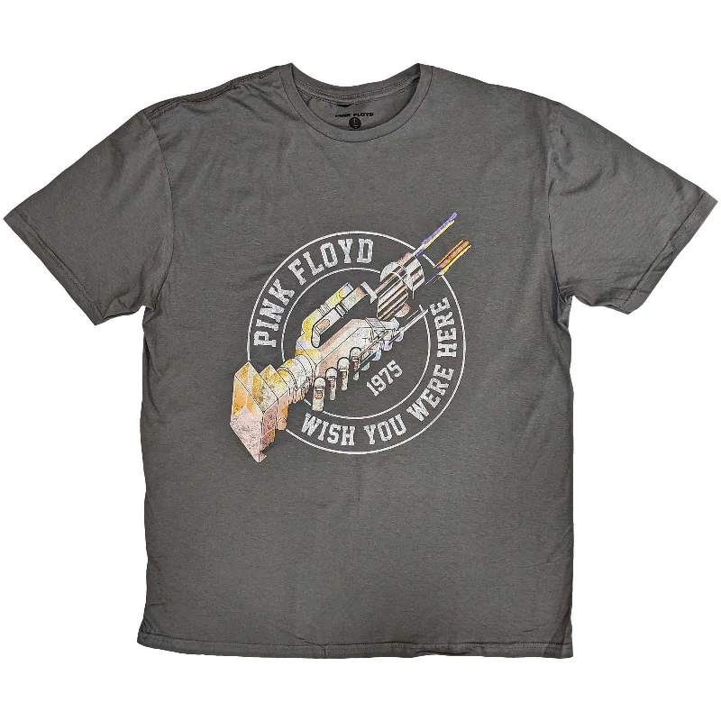 Pink Floyd | Official Band T-Shirt | Wish You Were Here 1975 Striped Floral Plaid