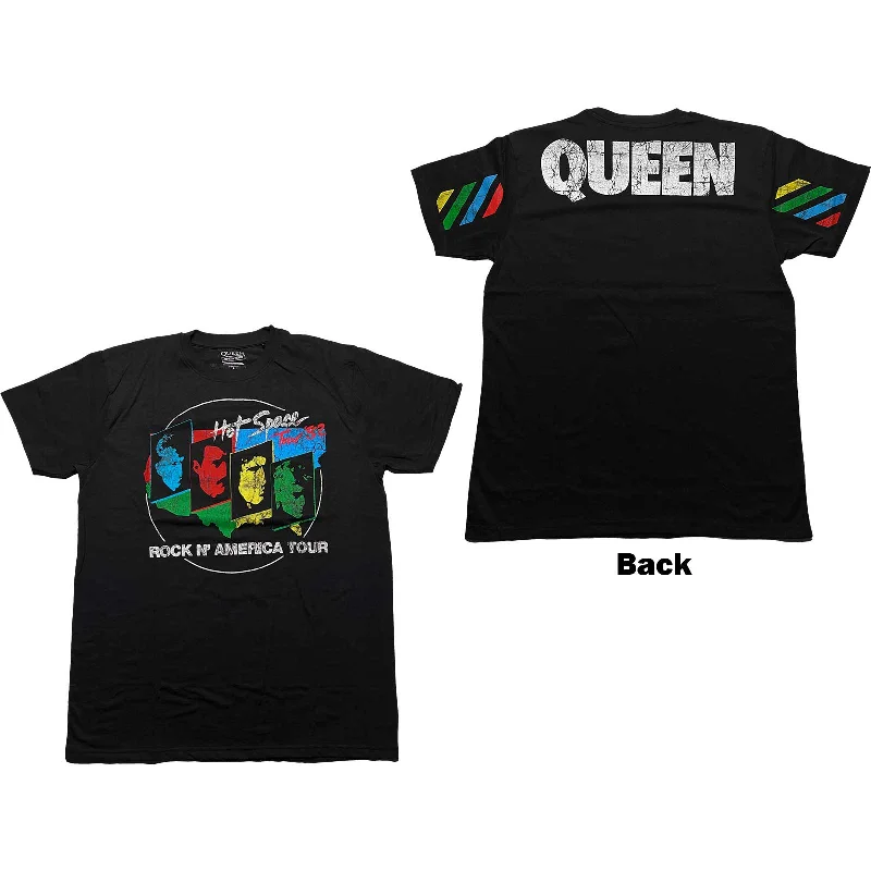 Queen | Official Band T-Shirt | Hot Space Tour '82 (Back Print) Knit Fabric Woven Fabric Fleece Fabric