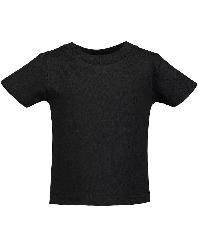 Rabbit Skins Infant T-Shirt | Black Basic T-Shirt Crew Neck Short Sleeve