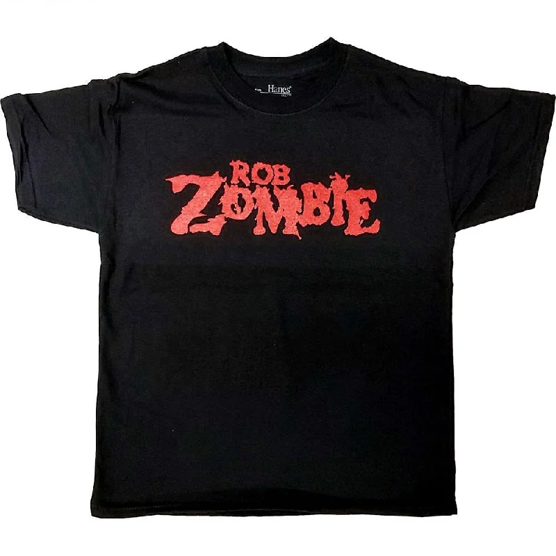 Rob Zombie Kids T-Shirt: Logo Print Jacquard Patchwork