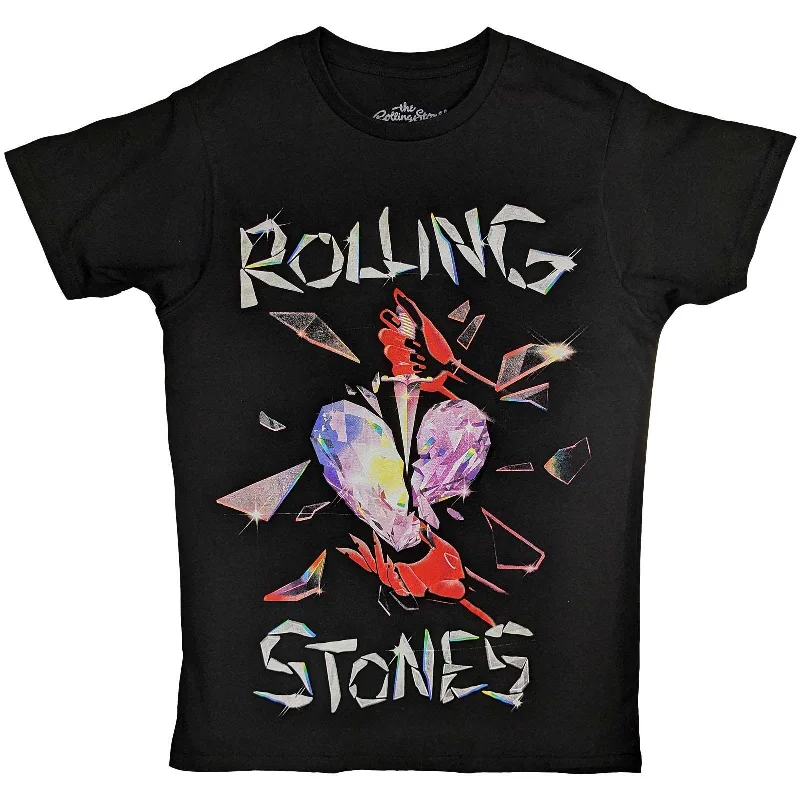 The Rolling Stones | Official Band T-Shirt | Hackney Diamonds Heart Jersey Fabric Tulle Fabric Batik Fabric