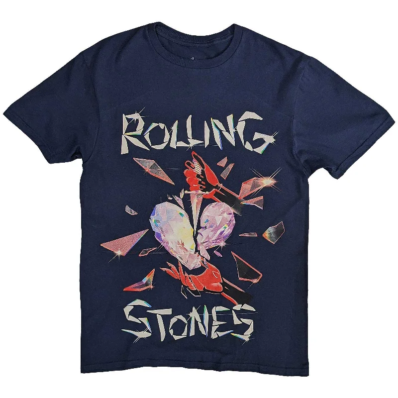 The Rolling Stones | Official Band T-Shirt | Hackney Diamonds Heart  Navy Welt Pockets Slit Pockets Flap Pockets