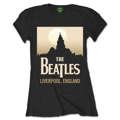 The Beatles Ladies Premium T-Shirt: Liverpool England Fitted T-Shirt Seamless Stretchy