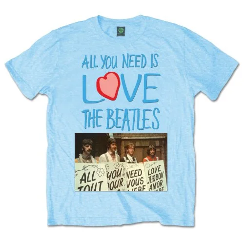 The Beatles Unisex Premium T-Shirt: All you need is love Play Cards Solid Color Striped Floral