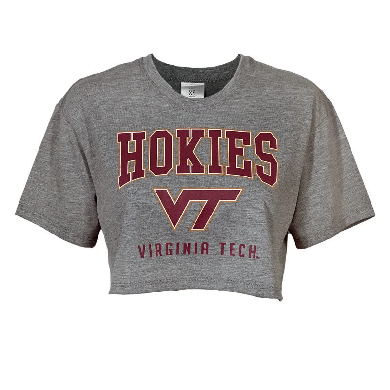 Virginia Tech Women's Boxy T-Shirt: Gray Chenille Blend Fleece Blend Nylon Blend