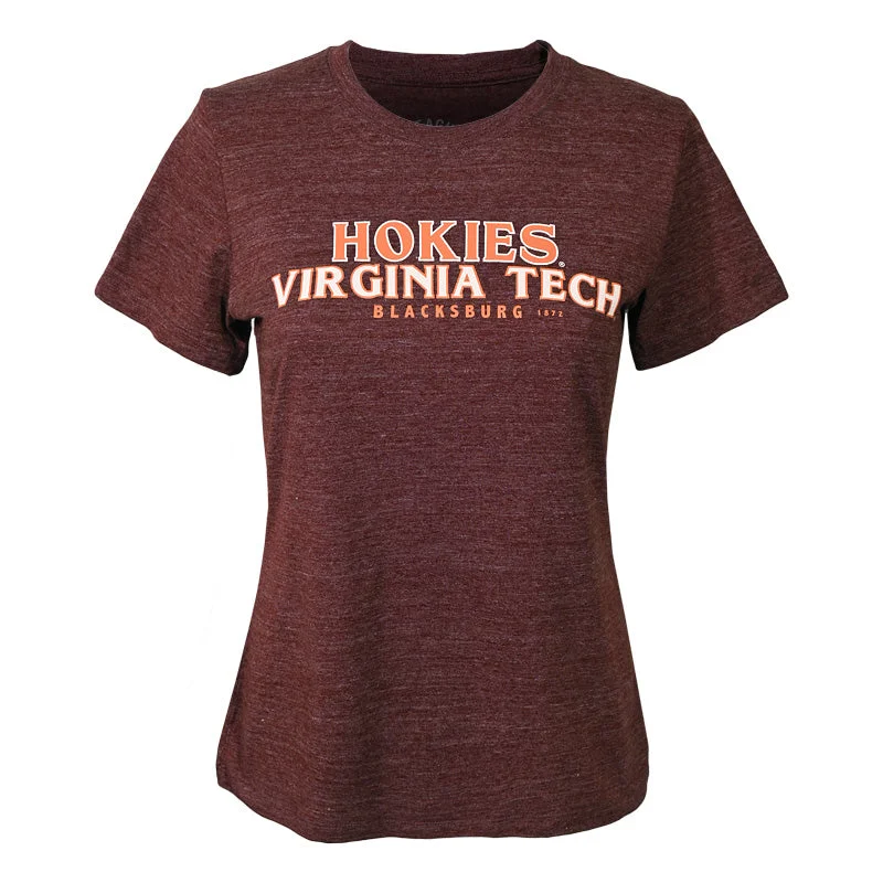 Virginia Tech Women's Intramural Classic T-shirt: Varsity Maroon Chenille Brocade Lace