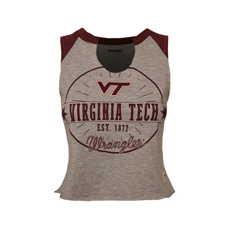 Virginia Tech Women's Vintage Muscle T-Shirt by Wrangler Oversized T-Shirt Spandex breathable